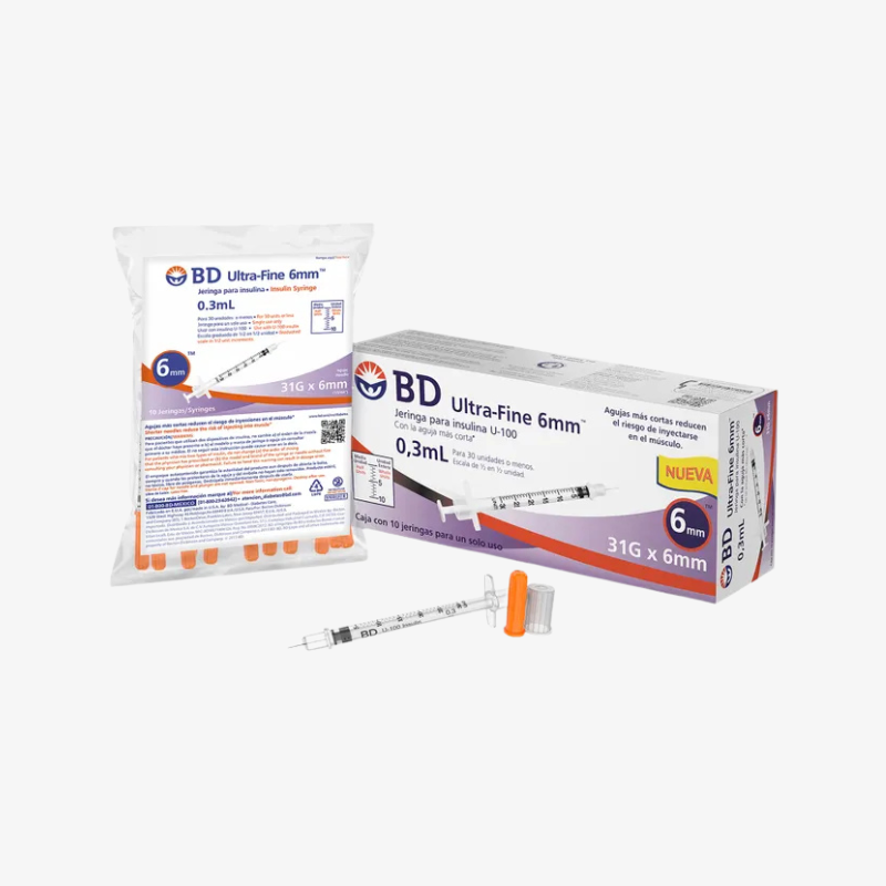 BD Jeringa de Insulina Ultra-Fine De 0.3 ML - 31 G X 6 MM