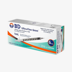 BD Jeringas de Insulina Ultra-Fine De 1 ML y Aguja Integrada de 31 Gauge X 6 MM