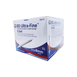BD Jeringas de Insulina Ultra-Fine De 0.5 ML y Aguja Integrada de 31 Gauge X 8 MM