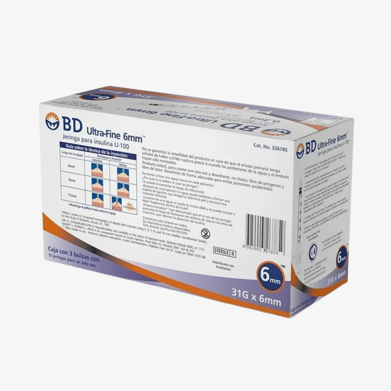 BD Jeringa de Insulina Ultra-Fine De 0.3 ML - 31 G X 6 MM