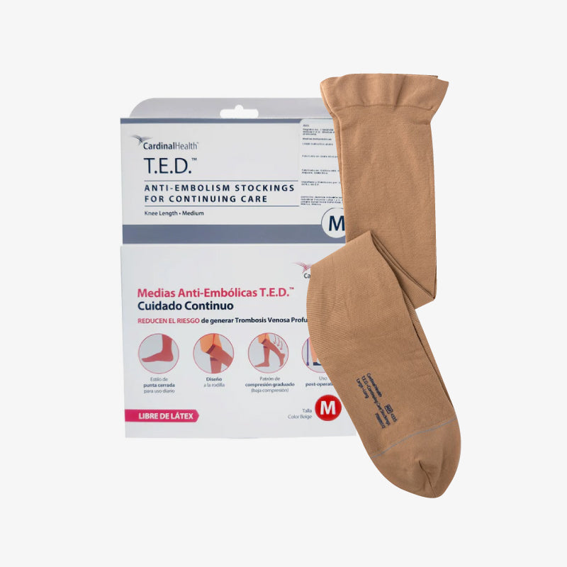 Cardinal Health Media Antitrombótica de Cuidado Continuo a la Rodilla T.E.D. Beige