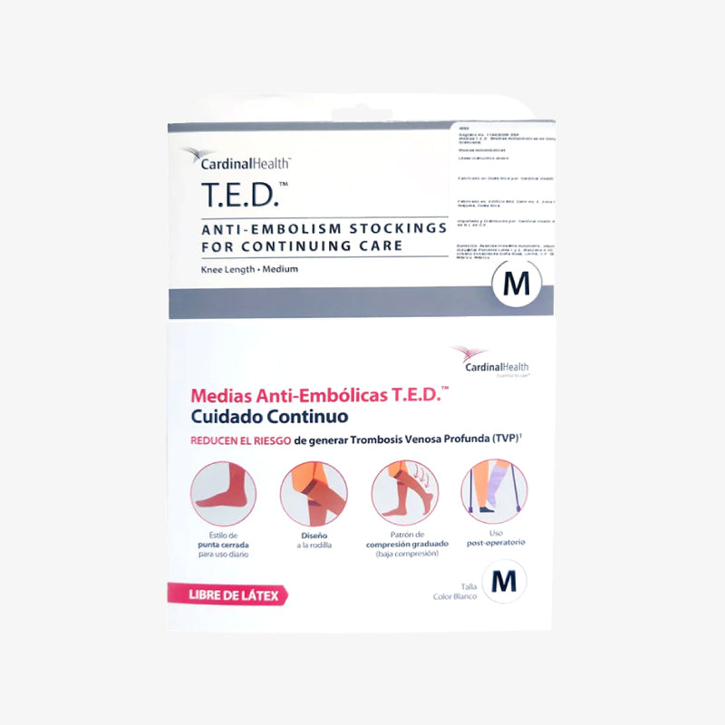 Cardinal Health Media a la Rodilla Negro T.E.D. Talla Mediana