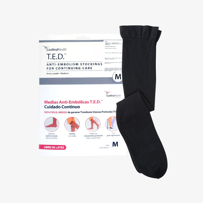 Cardinal Health Media a la Rodilla Negro T.E.D. Talla Mediana