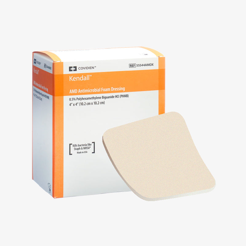 Cardinal Health Apósito de Espuma Antimicrobiano con PHMB Kendall AMD De 10.2 cm x 10.2 cm