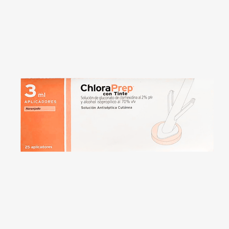BD Antiséptico Para Asepsia ChloraPrep con Tinte y Aplicador De 3 ML