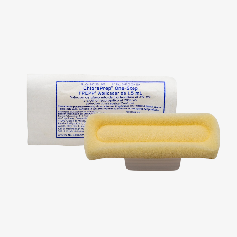 BD Antiséptico Para Asepsia ChloraPrep Clear sin Tinte y Aplicador De 1.5 ML