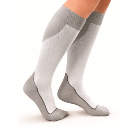 JOBST Media a la Rodilla Sport Blanco - Gris Baja Compresión
