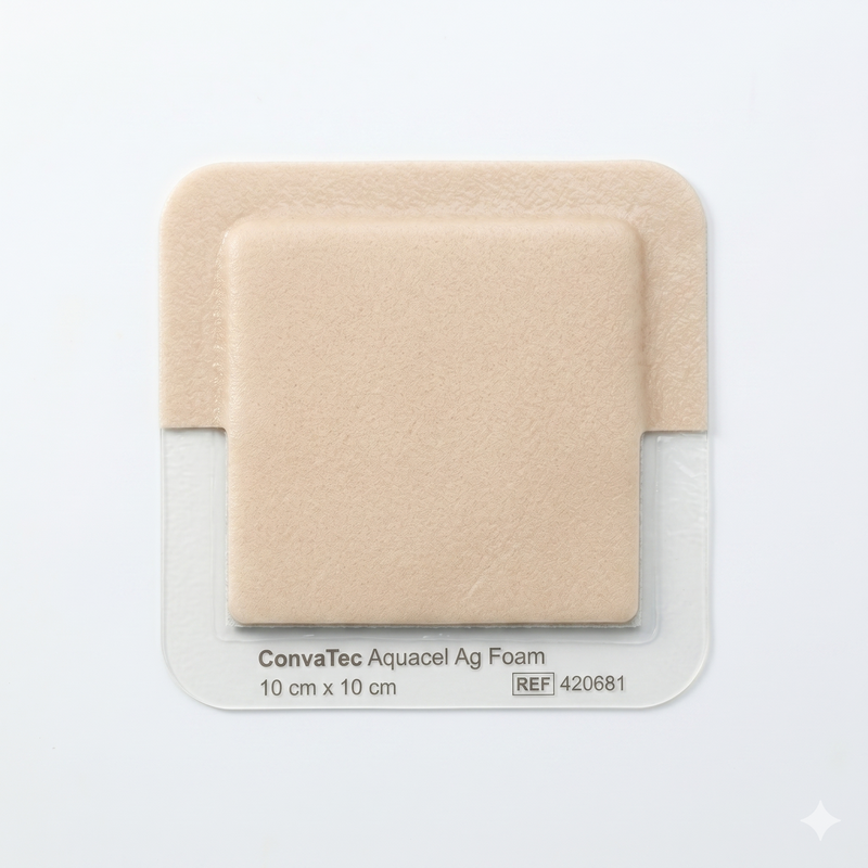 ConvaTec Apósito Adhesivo Aquacel Ag Foam De 10 cm x 10 cm