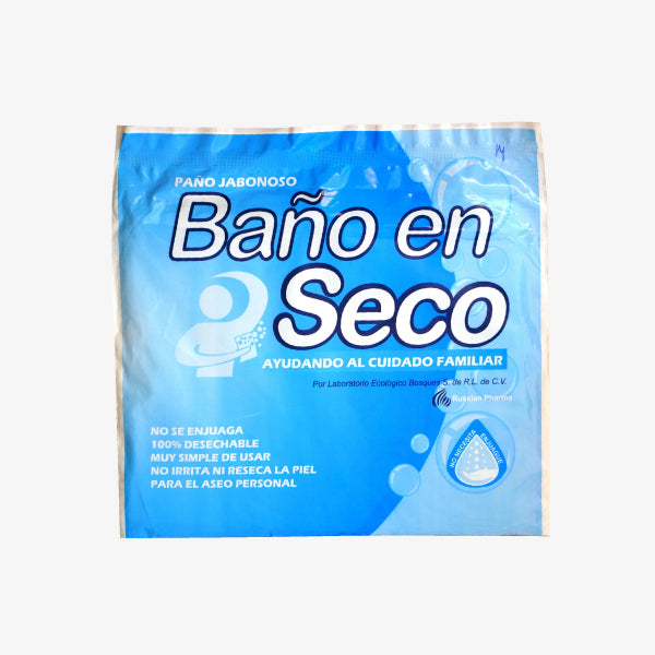 Baño En Seco Paño Suave Jabonoso Vitamina E Azul de 20 X 20 CM