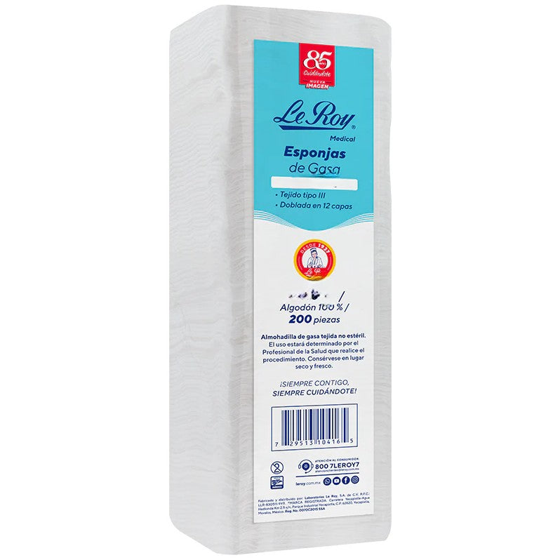 Le Roy Esponja de Gasa Tejida 20 x 12, 7.5 x 5 cm