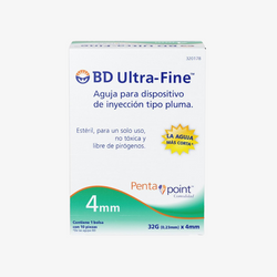 BD Aguja de Insulina Ultra-Fine De Dispositivo Tipo Pluma de 32 Gauge X 4 MM