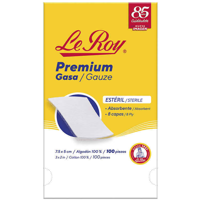 Le Roy Premium Gasa Estéril 7.5 x 5 cm