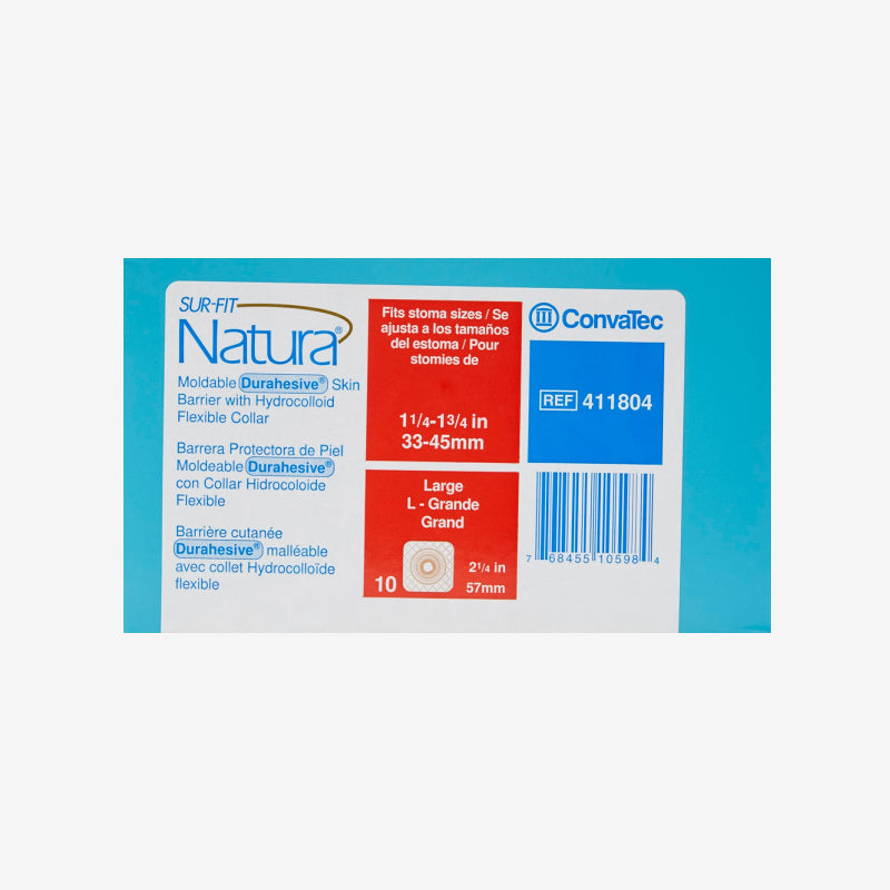 ConvaTec Barrera Plana Moldeable Sur-Fit Natura De 33 MM a 45 MM con Aro De 57 MM