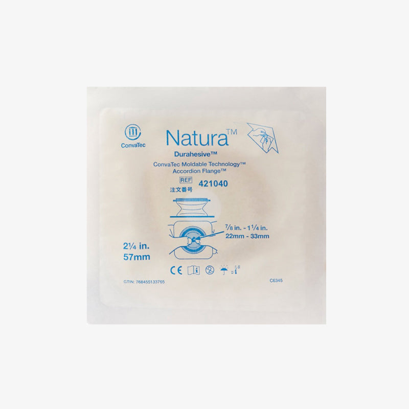 ConvaTec Barrera Convexa Moldeable con Acordeón Natura De 22 MM a 33 MM con Aro De 57 MM