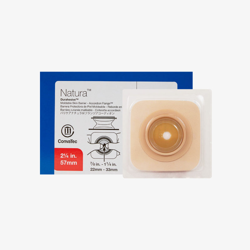 ConvaTec Barrera Convexa Moldeable con Acordeón Natura De 22 MM a 33 MM con Aro De 57 MM