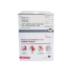 Cardinal Health Media Cuidado Continuo Rodilla T.E.D. Color Blanco Talla Mediana