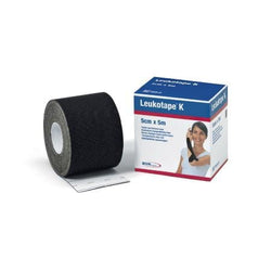 BSN Medical Cinta Adhesiva Elástica Leukotape K Color Negro De 5 CM X 5 M