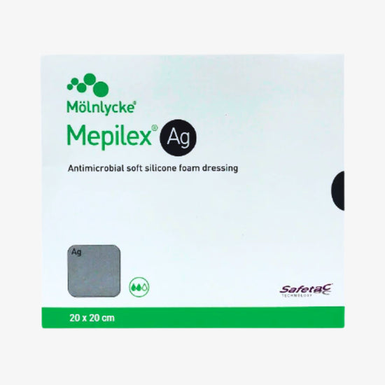 Mölnlycke Mepilex AG Apósito de Espuma de Poliuretano Antimicrobial de 20 CM X 20 CM