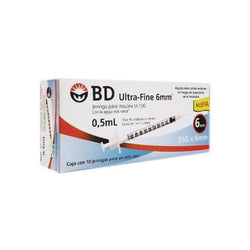 BD Jeringas de Insulina Ultra-Fine De 0.5 ML y Aguja Integrada de 31 Gauge X 6 MM