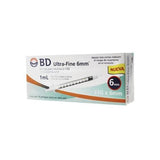 BD Ultra-FineJeringas de Insulina de 1 ML y Aguja Integrada de 31 Gauge X 6 MM