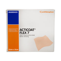 Smith & Nephew Acticoat Flex 7 Apósito Antimicrobiano con Plata Flexible de 15 CM X 15 CM