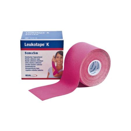 BSN Leukotape K Cinta Adhesiva Elástica Color Rosa de 5 CM X 5 M