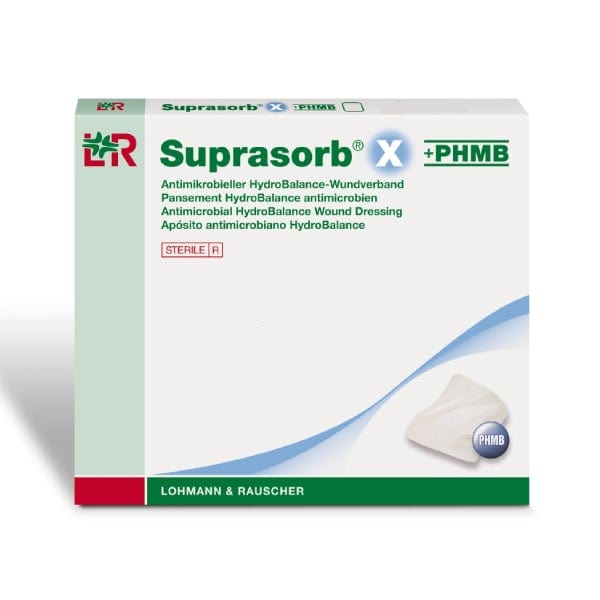 Suprasorb X + PHMB Lohmann & Rauscher– Apósito Antimicrobiano 5 CM X 5 CM